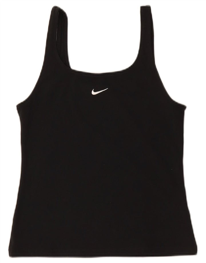 NIKE Γυναικείο Crop Cami Top UK 12 Medium Black Cotton