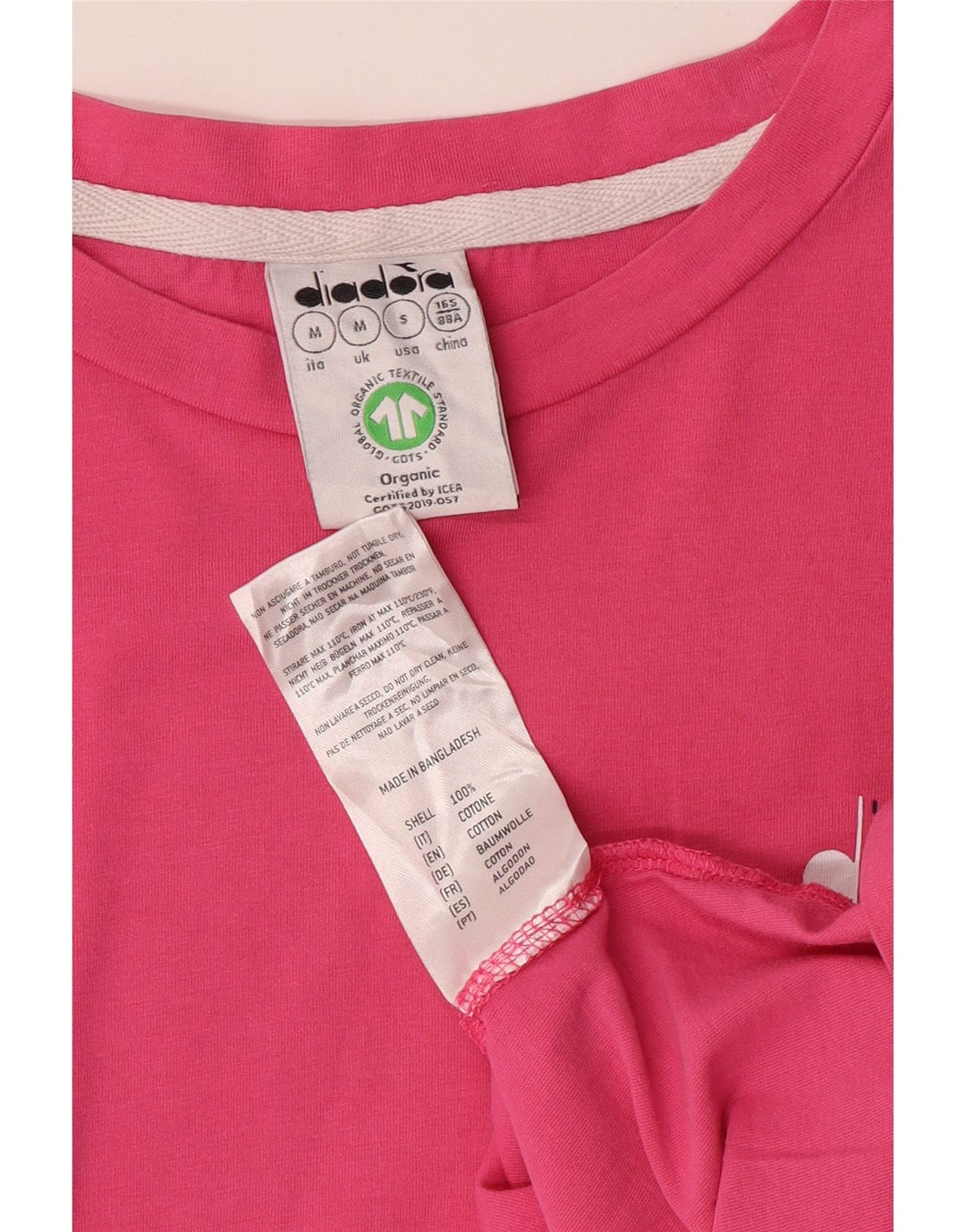 DIADORA Γυναικείο T-Shirt τοπ βρετανικό 14 μεσαίο ροζ βαμβακερό ριγέ