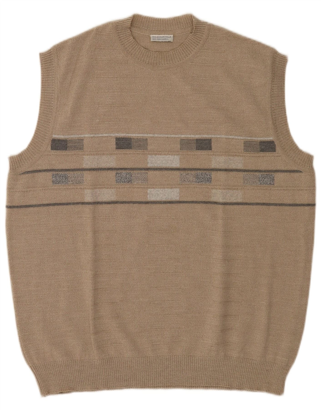 Vintage ανδρικό γιλέκο Tank Top IT 52 μεγάλο γκρι ριγέ παρθένο μαλλί