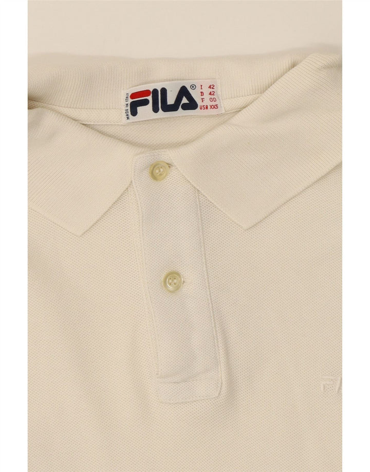 FILA Womens Polo Shirt IT 42 Medium White Vintage Fila and Second-Hand Fila from Messina Hembry 