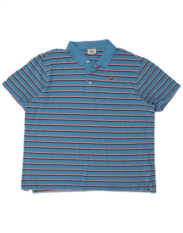 Ανδρικό πουκάμισο πόλο Lacoste Νούμερο 8 3XL Μπλε ριγέ βαμβακερό