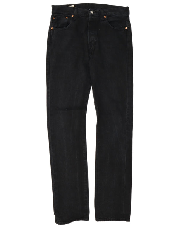 Levi's Mens 501 Straight Jeans W30 L34 Μαύρο Βαμβακερό