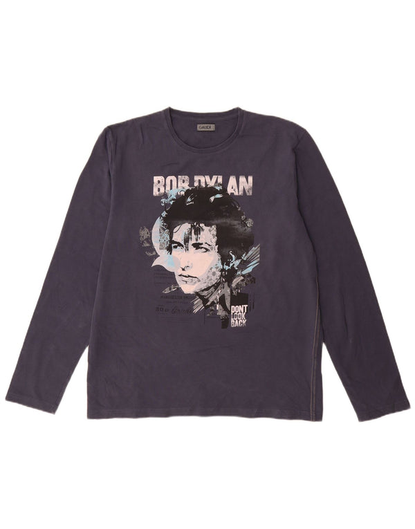 Ανδρικό γραφικό μπλουζάκι Gaudi μακρυμάνικο 2XL Navy Blue βαμβακερό