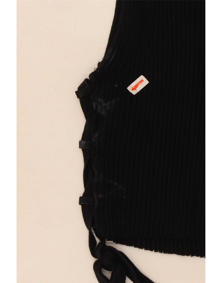 Zara Γυναικείο γιλέκο Crop UK 14 Large Black