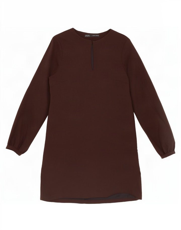 Zara Γυναικείο μακρυμάνικο φόρεμα Shift UK 14 Medium μαύρο