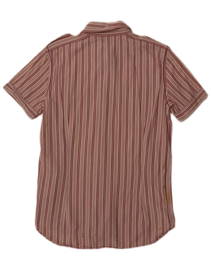 Ανδρικό κοντομάνικο πουκάμισο Diesel Βαμβακερό μεσαίο κόκκινο ριγέ