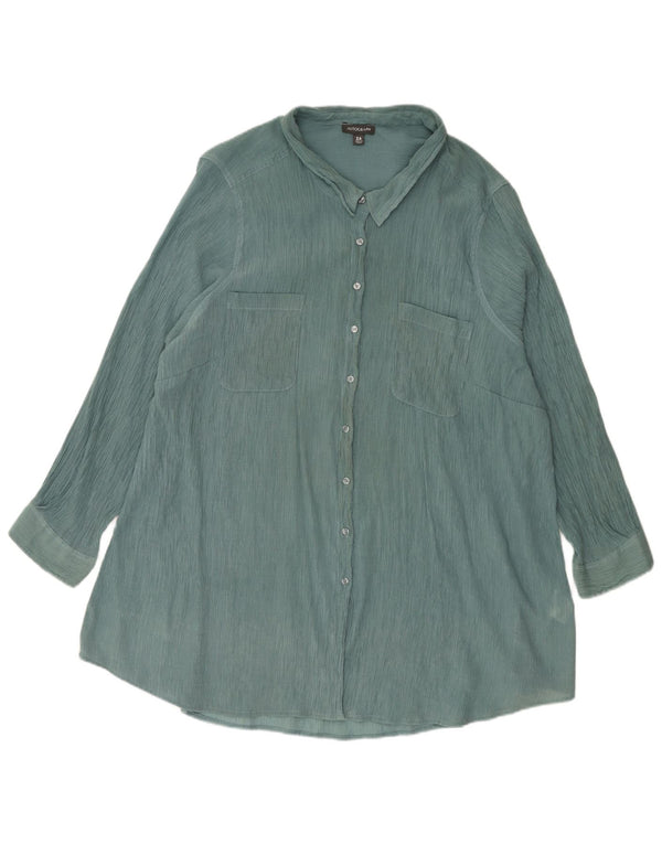 Marks & Spencer Γυναικείο πουκάμισο Autograph UK 26 5XL Πράσινη βισκόζη