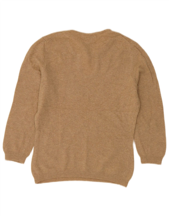 BENETTON Γυναικείο πουλόβερ με λαιμόκαυστο UK 12 μεσαίο μπεζ νέο μαλλί