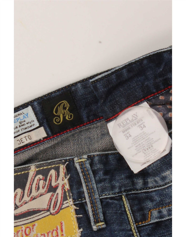 Replay Ανδρικό Jeto Slim Jeans W34 L34 Blue Cotton