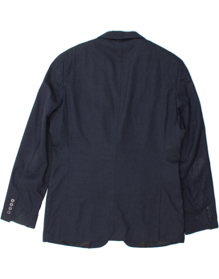 JAEGER Mens Regular Fit 2 Button Blazer Jacket UK 42 XL Navy Blue Vintage Jaeger and Second-Hand Jaeger from Messina Hembry 
