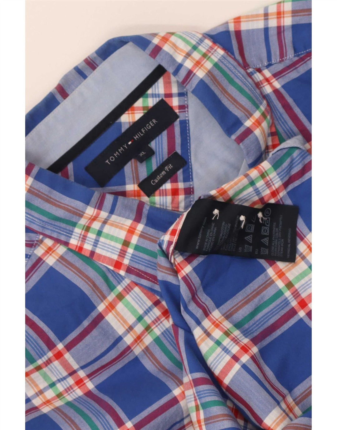 Ανδρικό πουκάμισο Tommy Hilfiger Custom Fit XL Μπλε βαμβακερό