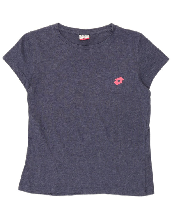 Lotto Γυναικείο T-Shirt Top UK 8 Small Navy Blue Cotton