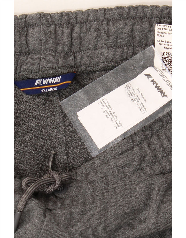K-WAY Mens Tracksuit Trousers Joggers 2XL  Grey Cotton Vintage K-Way and Second-Hand K-Way from Messina Hembry 