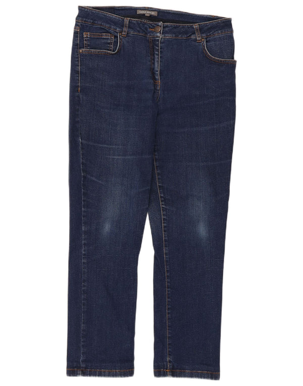 Laura Ashley Γυναικεία Cropped Jeans UK 14 Large W32 L26 Navy Blue Cotton