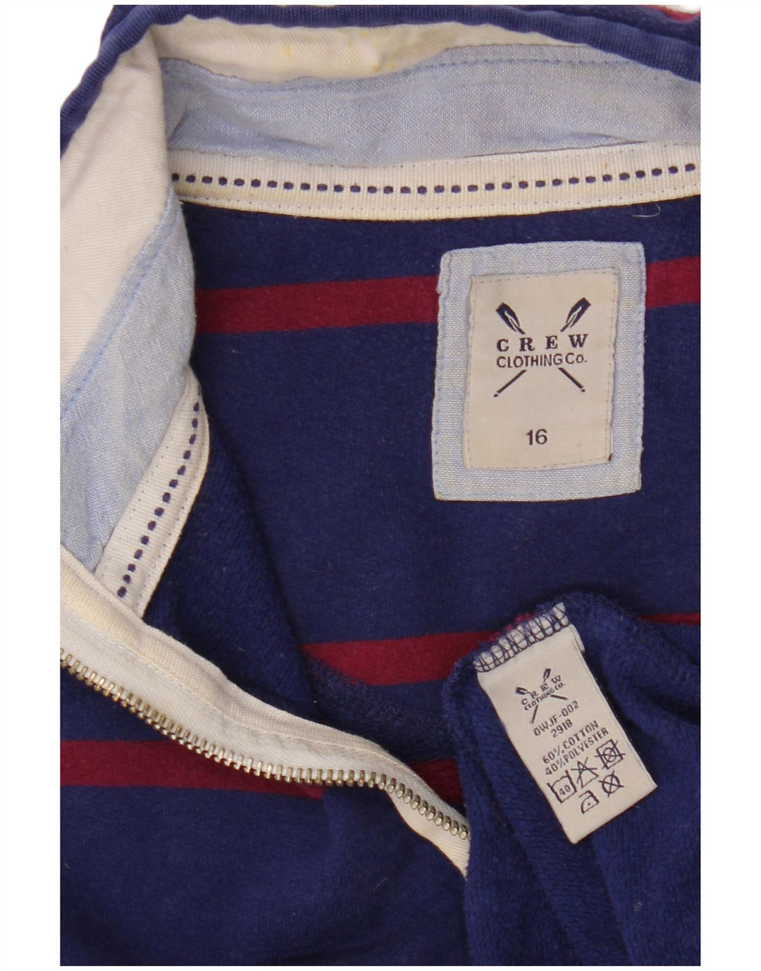 CREW CLOTHING Γυναικεία φούτερ Jumper UK 16 Large Navy Blue ριγέ