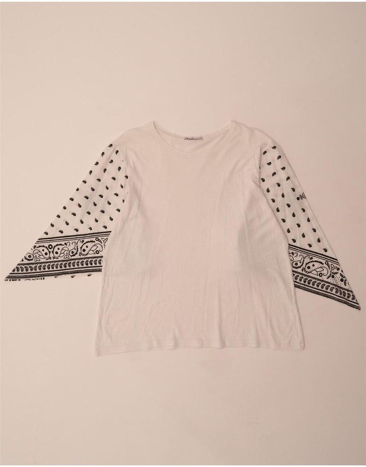 Γυναικεία μπλούζα ZARA Top UK 14 Medium White Paisley