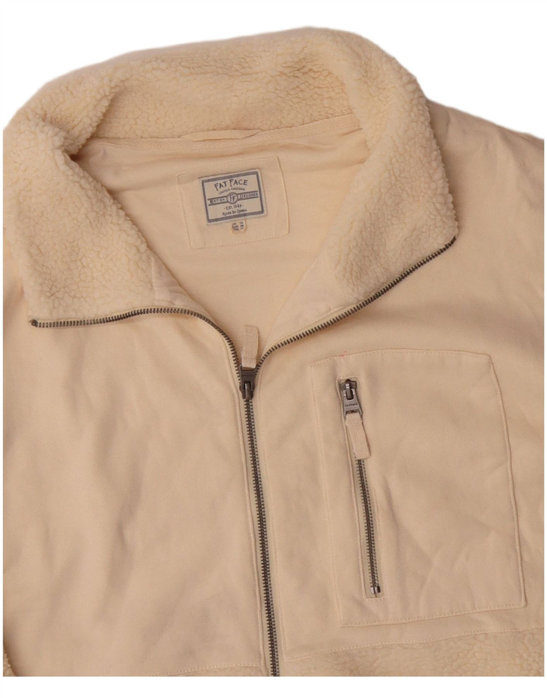 Fat Face Γυναικείο Fleece Jacket UK 18 XL Off White Polyester