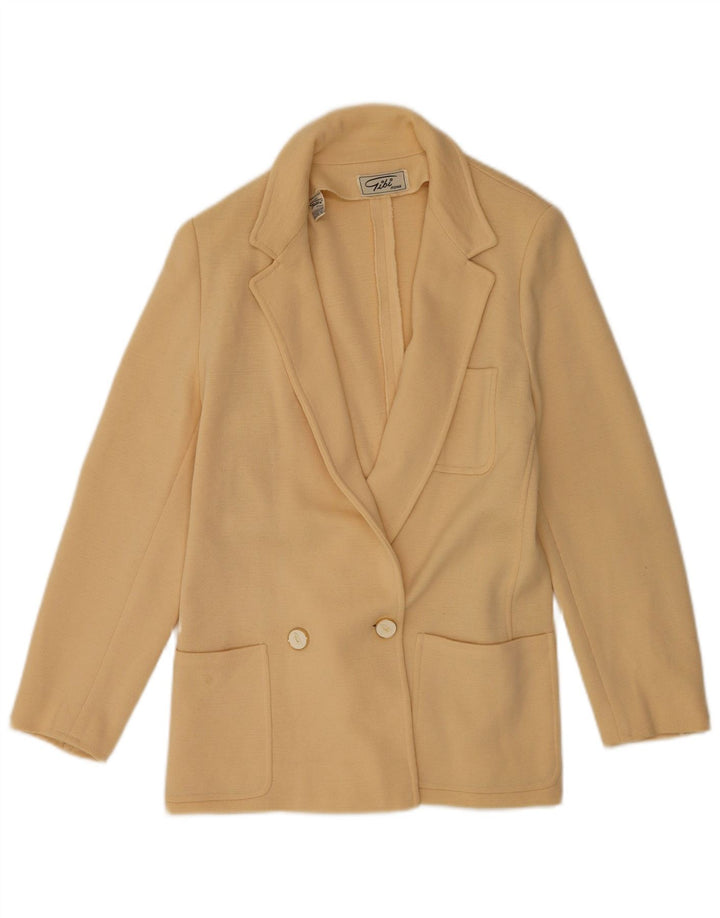 Gibi Γυναικείο Πλεκτό Διπλό Μπουφάν Blazer IT 44 Μεσαίο Μπεζ μαλλί