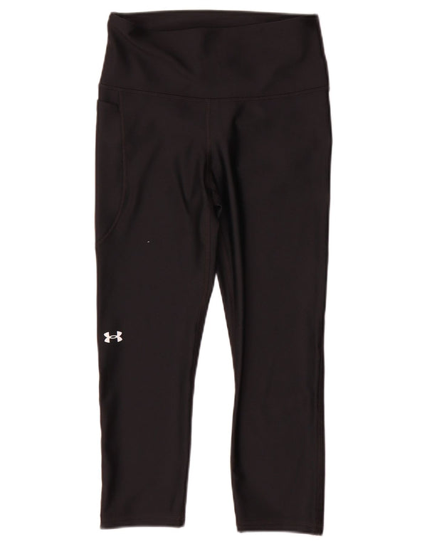 Under Armour Γυναικεία Heat Gear Capri κολάν UK 8 Small Black Polyester