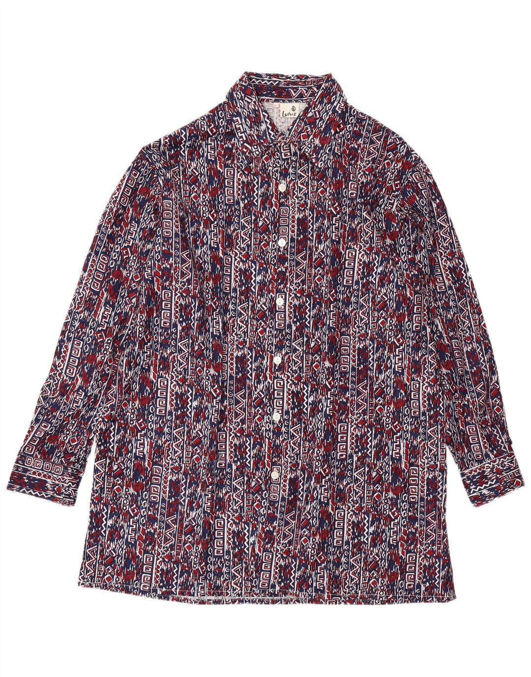 Ανδρικό πουκάμισο VINTAGE Μέγεθος 41 Large Navy Blue γεωμετρικό