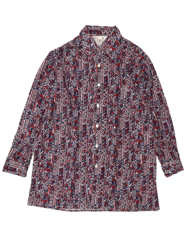 Ανδρικό πουκάμισο VINTAGE Μέγεθος 41 Large Navy Blue γεωμετρικό