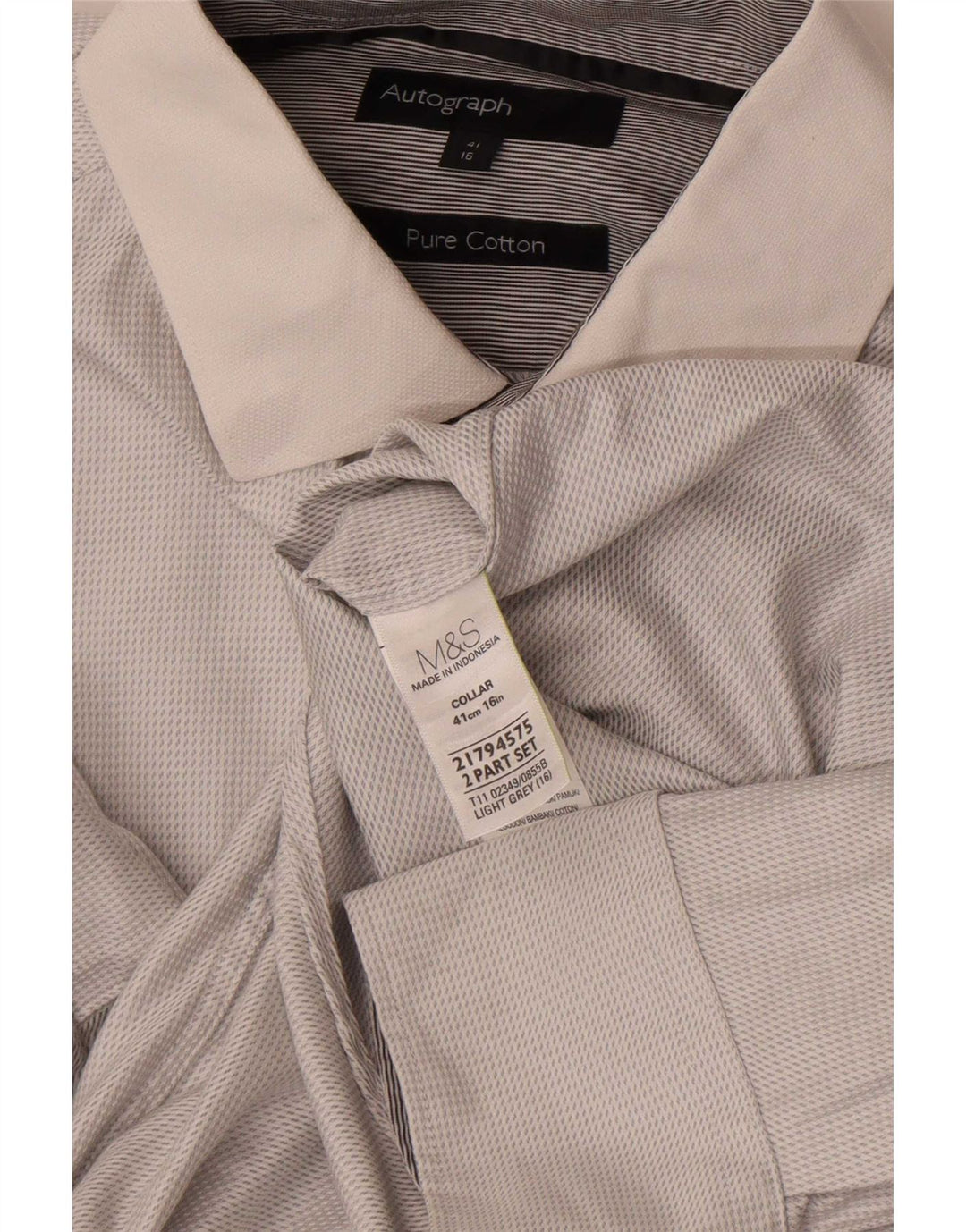 Marks & Spencer Ανδρικό πουκάμισο Autograph Μέγεθος 41 Μεσαίο Γκρι βαμβακερό