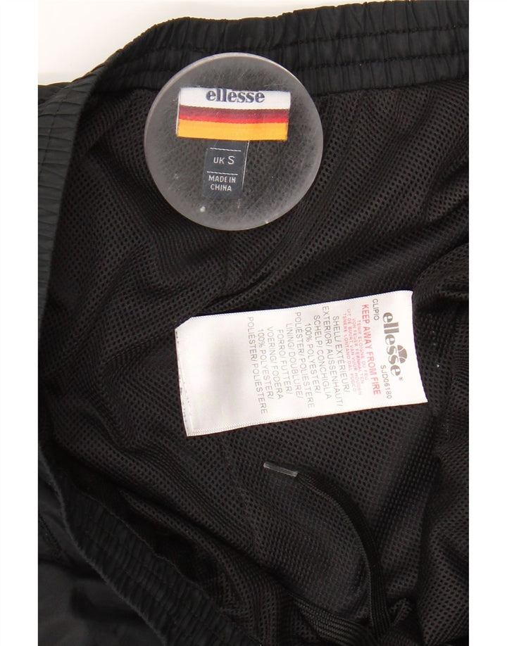 ELLESSE Mens Graphic Tracksuit Trousers Joggers Small  Black Polyester Vintage Ellesse and Second-Hand Ellesse from Messina Hembry 