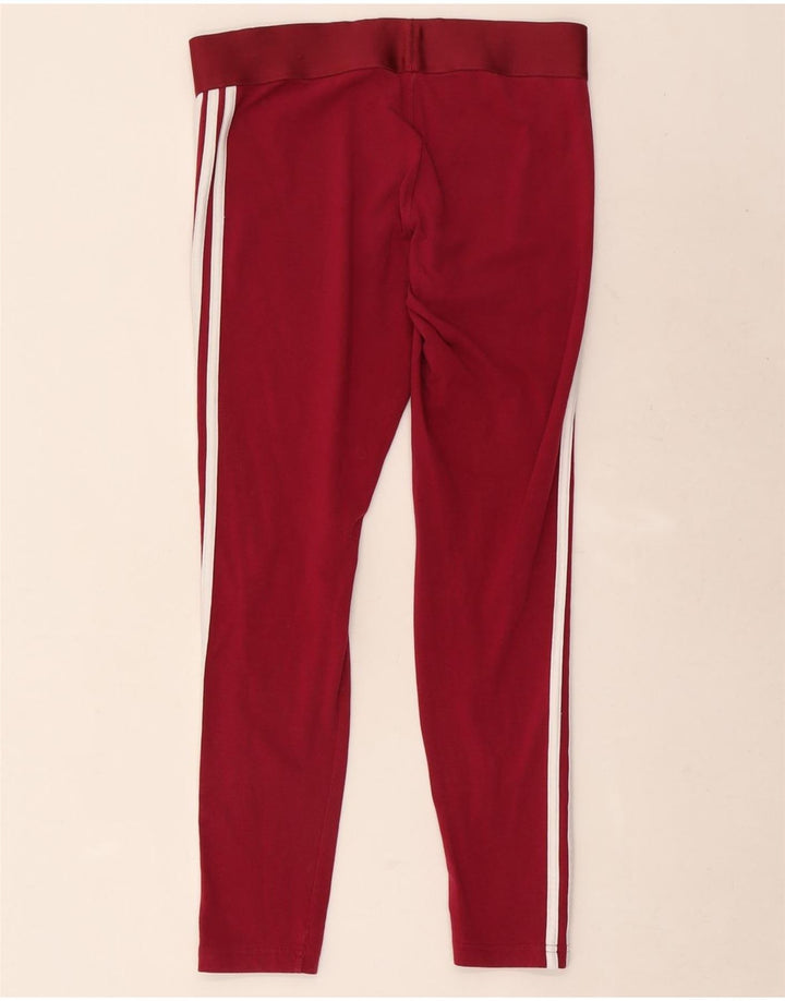 Γυναικείο κολάν Adidas UK 12/14 Μεσαίο κόκκινο βαμβακερό