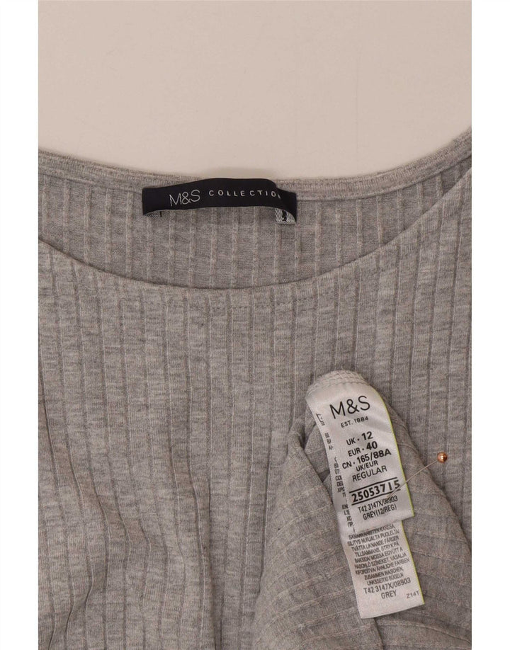 Marks & Spencer Γυναικείο Αμάνικο Bodycon Φόρεμα UK 12 Μεσαίο γκρι βισκόζη