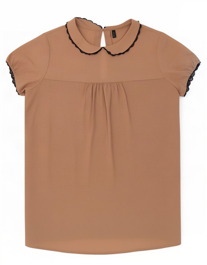 Γυναικεία μπλούζα Benetton Top UK 10 Small Beige Polyester