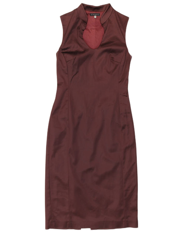 Coast Γυναικείο Αμάνικο Bodycon Φόρεμα UK 12 Medium Burgundy Acetate
