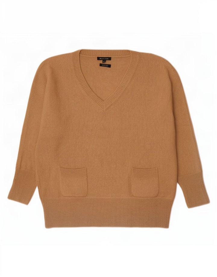 Massimo Dutti Γυναικείο πουλόβερ με λαιμόκοψη με V λαιμόκοψη UK 14 μεσαίο μπεζ μαλλί