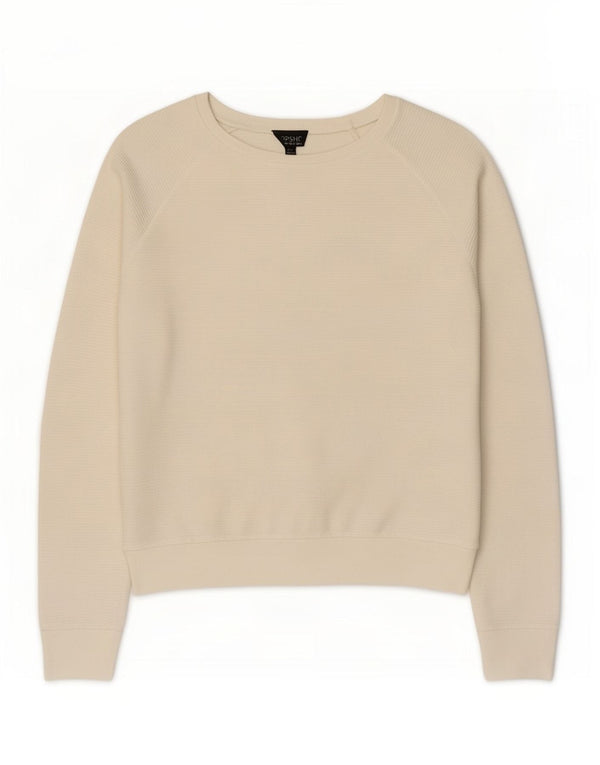 Topshop Γυναικείο πουλόβερ με λαιμόκαυμα UK 10 Small White Viscose