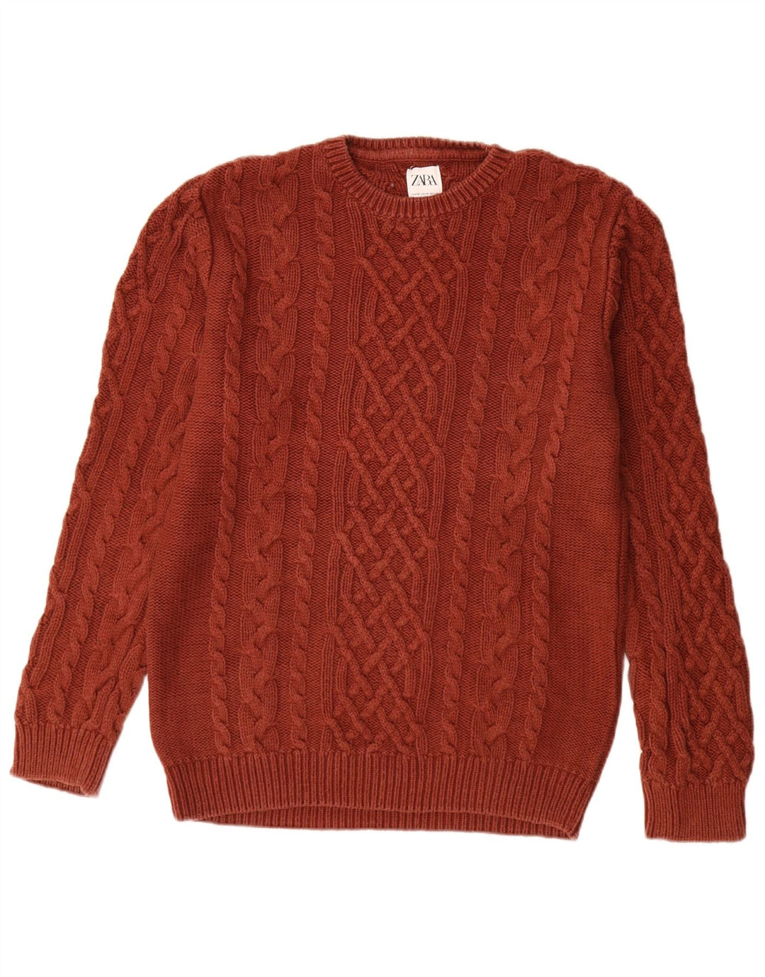 Ανδρικό πουλόβερ Zara Crew Neck Jumper Μεσαίο Καφέ