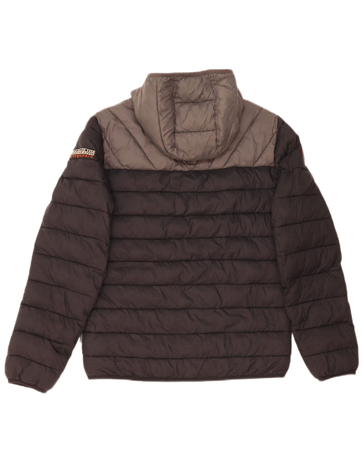Ανδρικό μπουφάν Napapijri με κουκούλα UK 38 Medium Black Colourblock