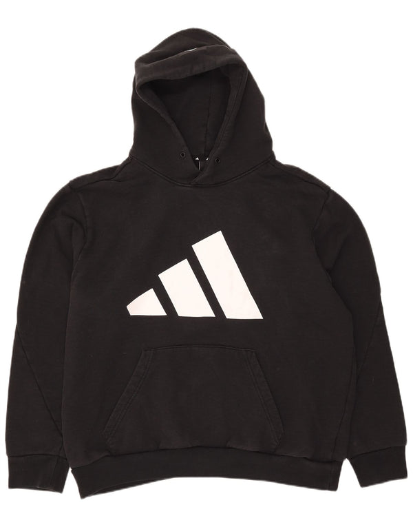 Ανδρικό γραφικό κουκούλα Adidas XL, μαύρο βαμβακερό