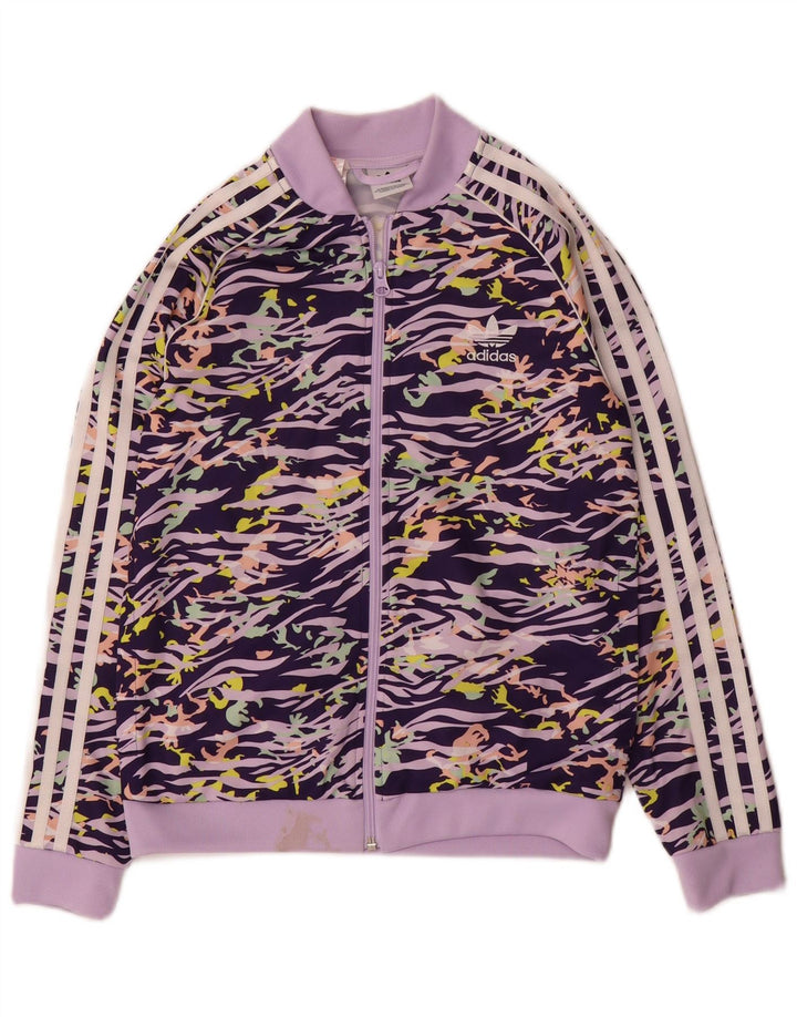 Κορίτσια αθλητική φόρμα ADIDAS Top μπουφάν 11-12 ετών Purple Animal Print