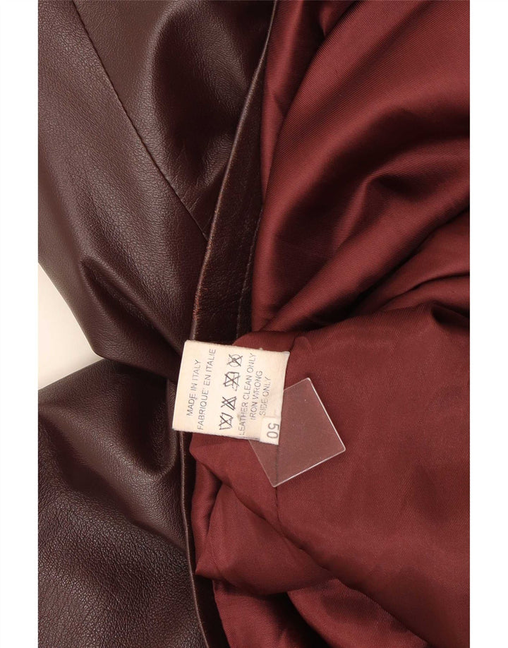 Basetti Γυναικείο Δερμάτινο Παλτό IT 50 XL Καφέ Δερμάτινο