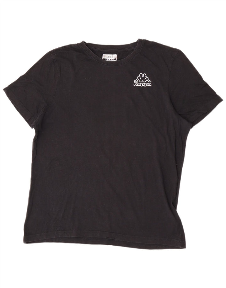 Ανδρικό γραφικό T-Shirt Kappa Top Large Μαύρο