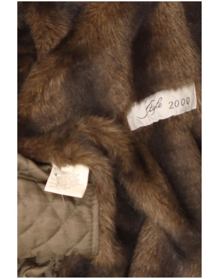 VINTAGE Γυναικείο Πανωφόρι από Faux Fur παλτό EU 40 Medium Beige Polyester