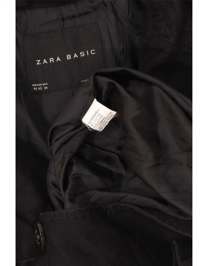 Zara Γυναικείο Πανωφόρι UK 6 XS Μαύρο Βαμβακερό