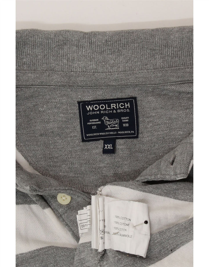 Woolrich Ανδρικό πουκάμισο πόλο 2XL Γκρι ριγέ βαμβακερό