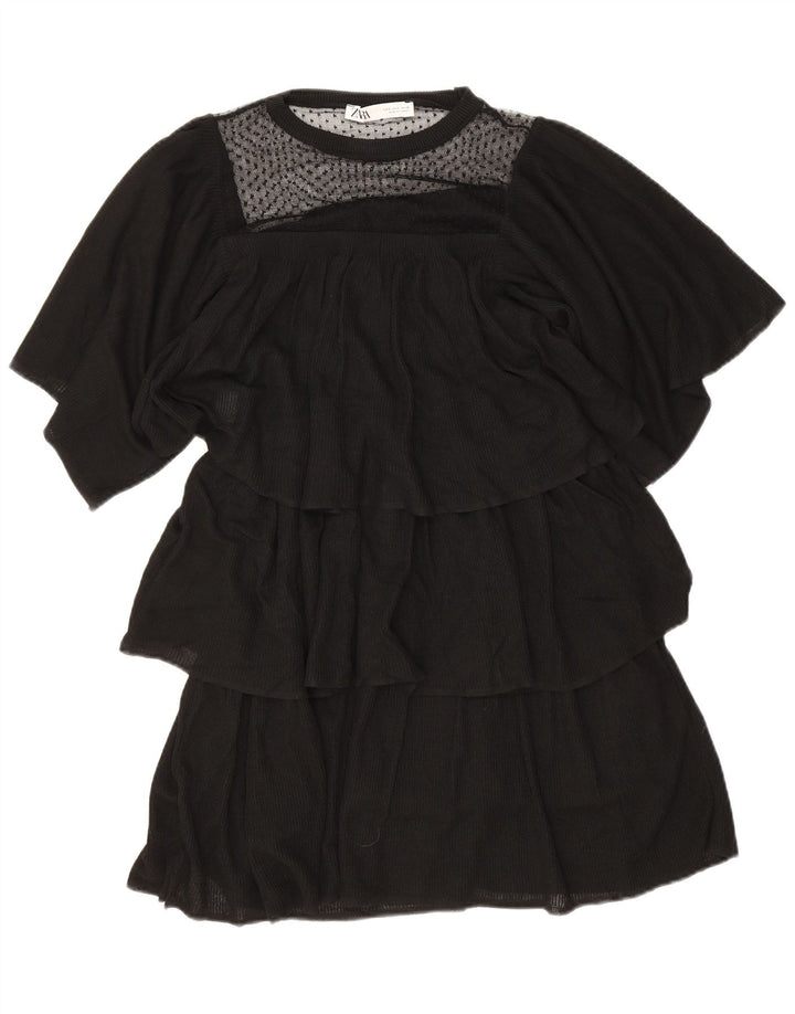 Zara Γυναικείο φόρεμα UK 10 Small Black Viscose