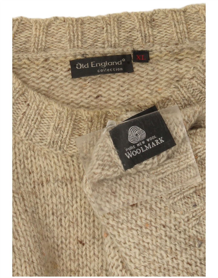 Ανδρικό πουλόβερ Old England Crew Neck Jumper XL Beige Flecked New Wool