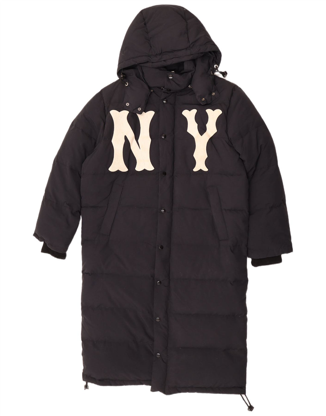 Ανδρικό παλτό Gucci γραφικό με κουκούλα με επένδυση IT 46 μεγάλο μαύρο πολυαμίδιο