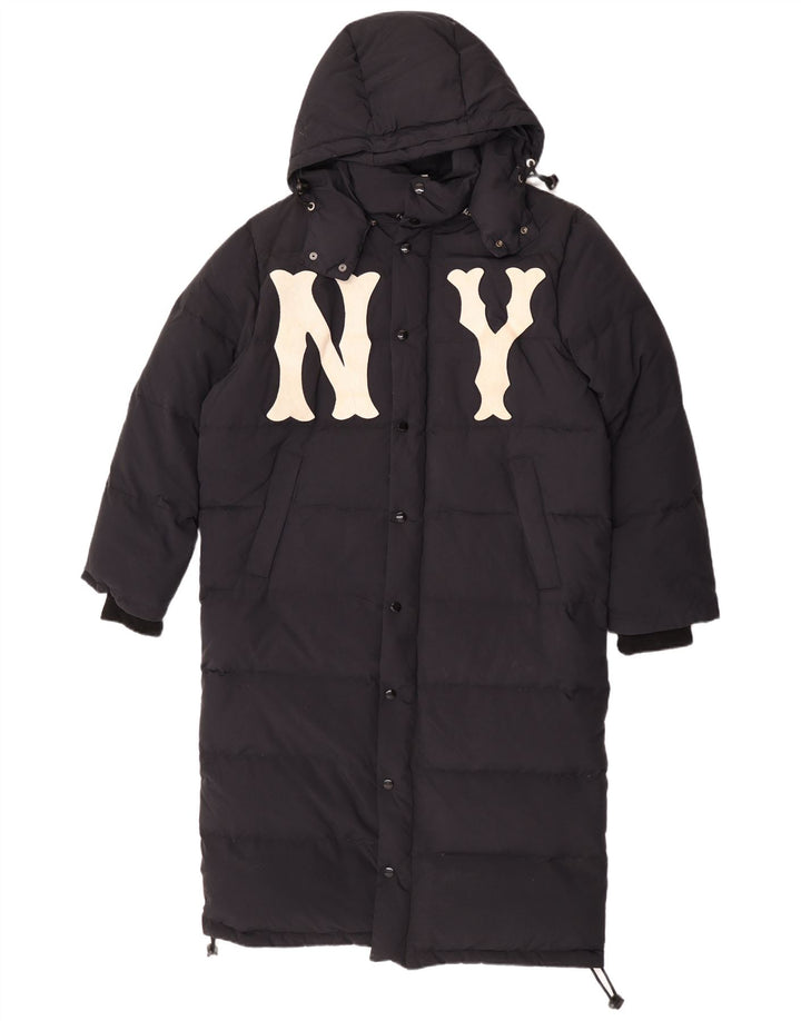 Ανδρικό παλτό Gucci γραφικό με κουκούλα με επένδυση IT 46 μεγάλο μαύρο πολυαμίδιο