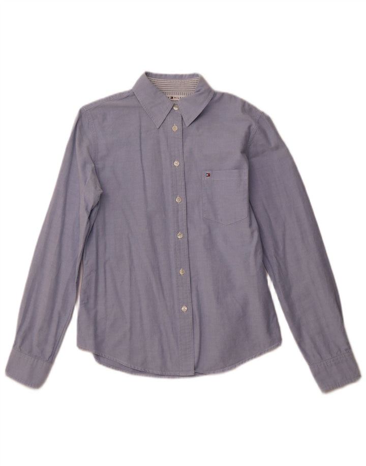 Γυναικείο πουκάμισο TOMMY HILFIGER UK 10 Small Blue βαμβακερό