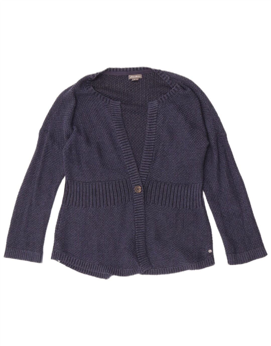 Γυναικείο πουλόβερ με ζακέτα Eddie Bauer UK 14 μεσαίο μπλε βαμβακερό