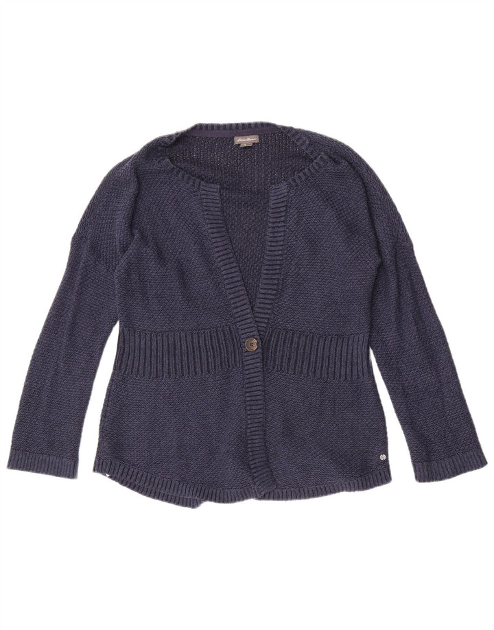 Γυναικείο πουλόβερ με ζακέτα Eddie Bauer UK 14 μεσαίο μπλε βαμβακερό