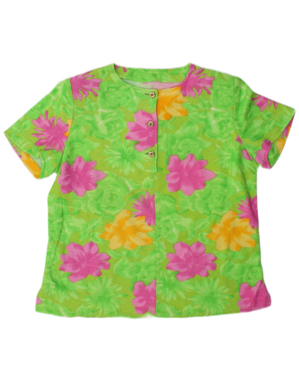 Vintage γυναικεία μπλούζα τοπ UK 16 Large Green Floral